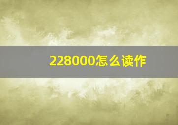 228000怎么读作