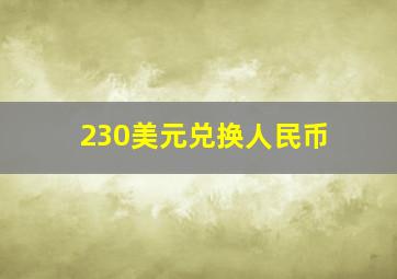 230美元兑换人民币