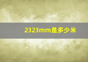 2323mm是多少米