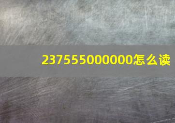 237555000000怎么读