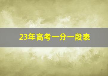 23年高考一分一段表