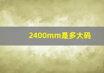 2400mm是多大码