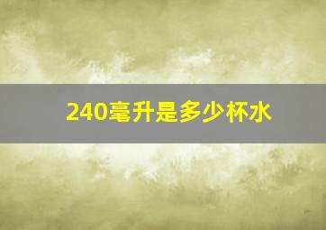 240毫升是多少杯水