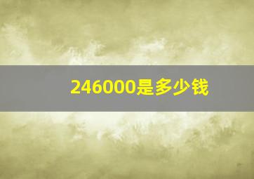 246000是多少钱