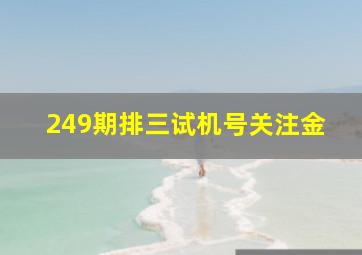 249期排三试机号关注金