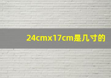 24cmx17cm是几寸的