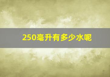 250毫升有多少水呢