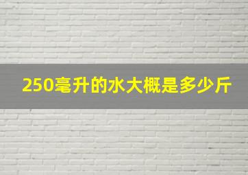 250毫升的水大概是多少斤