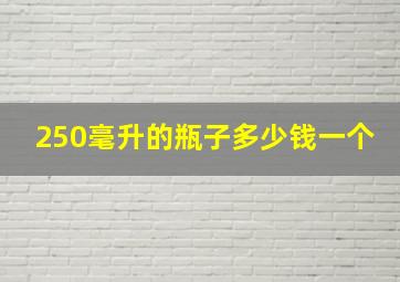 250毫升的瓶子多少钱一个