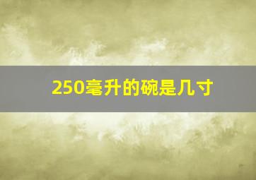 250毫升的碗是几寸