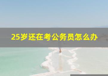 25岁还在考公务员怎么办