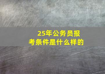 25年公务员报考条件是什么样的