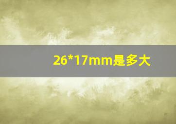 26*17mm是多大