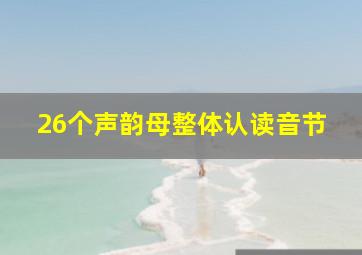 26个声韵母整体认读音节