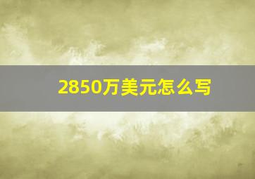 2850万美元怎么写