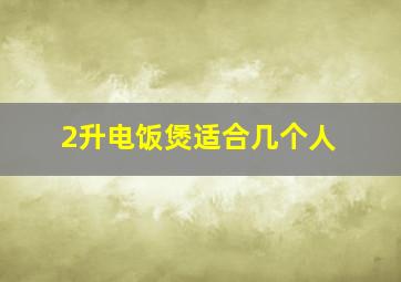 2升电饭煲适合几个人