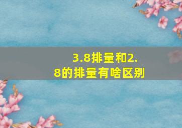 3.8排量和2.8的排量有啥区别