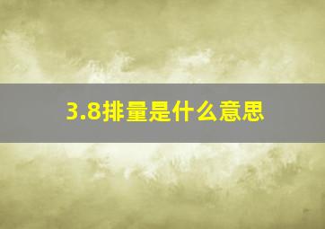 3.8排量是什么意思