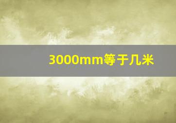 3000mm等于几米