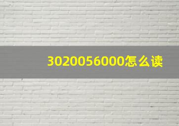 3020056000怎么读