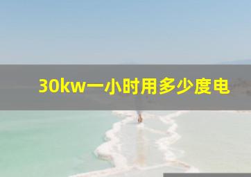 30kw一小时用多少度电