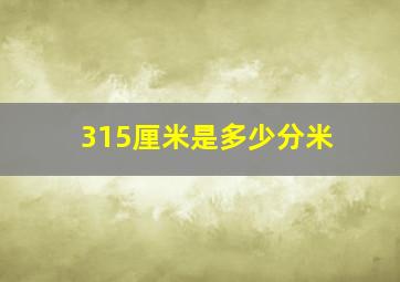 315厘米是多少分米