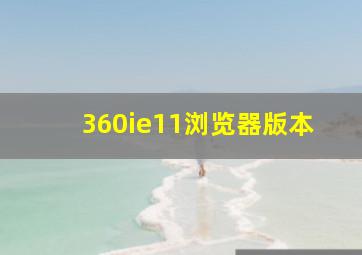 360ie11浏览器版本