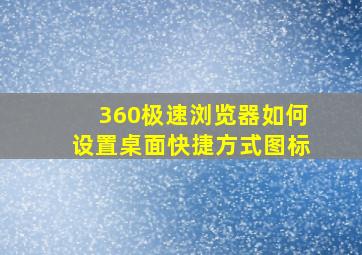 360极速浏览器如何设置桌面快捷方式图标