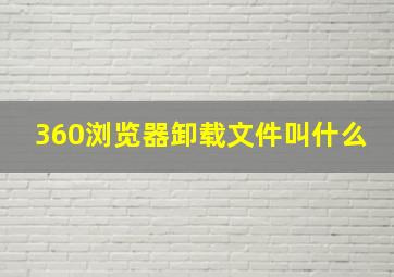 360浏览器卸载文件叫什么