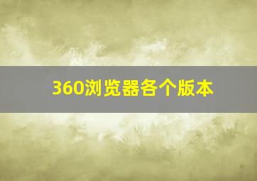 360浏览器各个版本