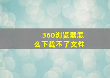 360浏览器怎么下载不了文件