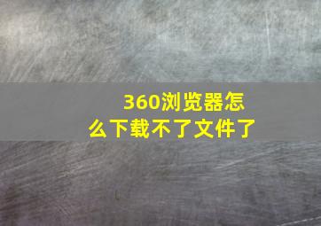 360浏览器怎么下载不了文件了