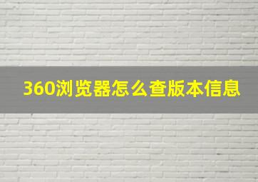 360浏览器怎么查版本信息