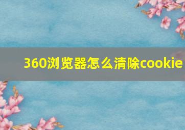 360浏览器怎么清除cookie