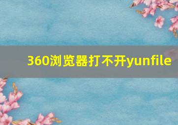 360浏览器打不开yunfile