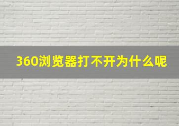 360浏览器打不开为什么呢