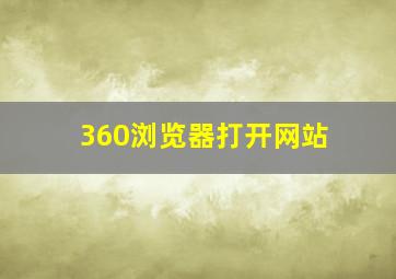 360浏览器打开网站