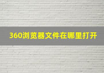 360浏览器文件在哪里打开