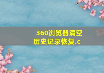 360浏览器清空历史记录恢复.c