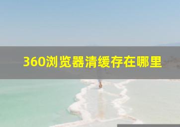 360浏览器清缓存在哪里