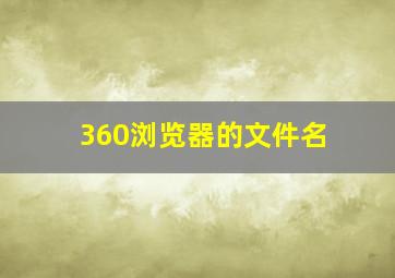 360浏览器的文件名