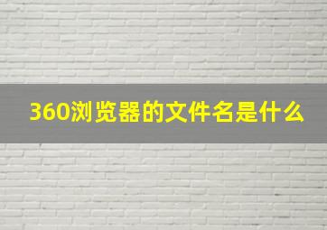 360浏览器的文件名是什么