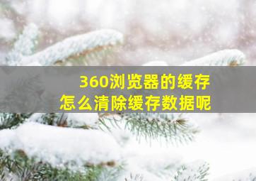 360浏览器的缓存怎么清除缓存数据呢