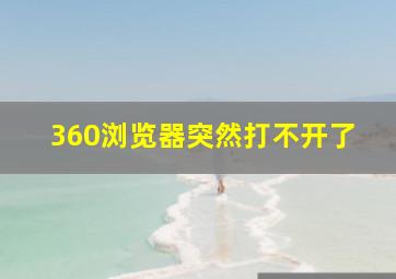 360浏览器突然打不开了