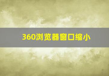 360浏览器窗口缩小