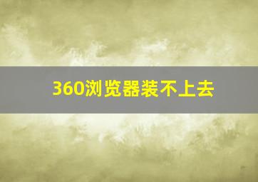 360浏览器装不上去