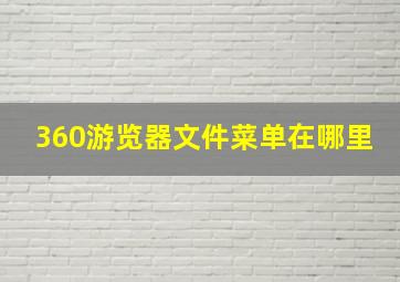 360游览器文件菜单在哪里