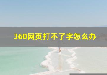 360网页打不了字怎么办