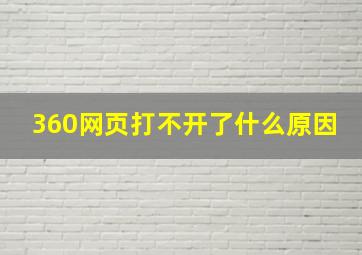 360网页打不开了什么原因