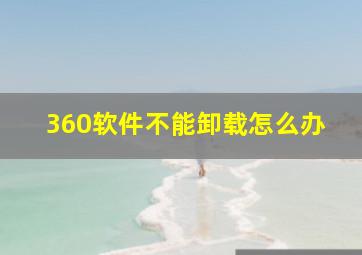 360软件不能卸载怎么办